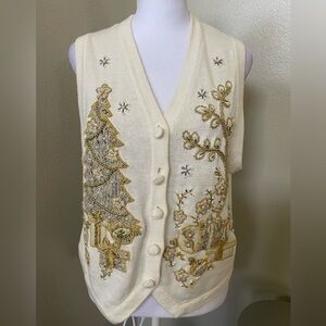 NWT Victoria Jones woman Christmas holiday vest